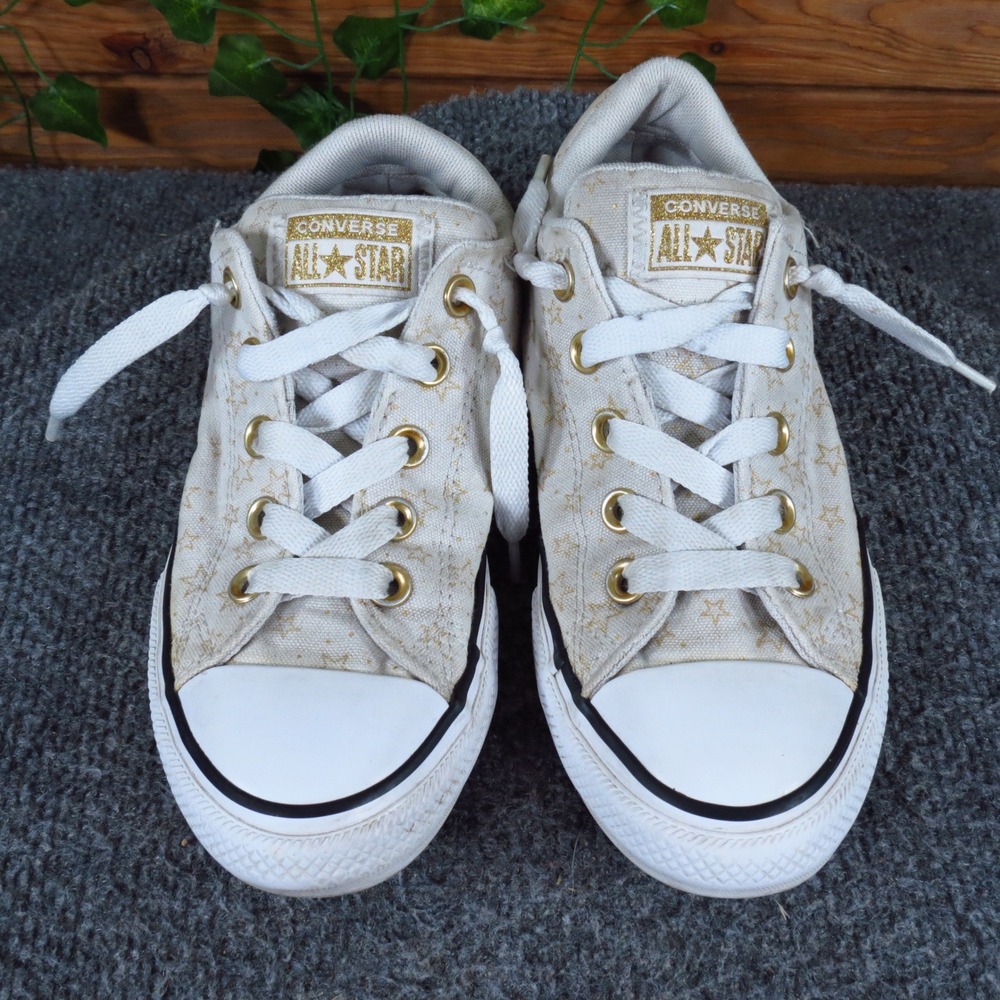 Converse Chuck Taylor All Star Street Slip Kids Sneaker Size 2 Cream Gold Shoes - Picture 2 of 7